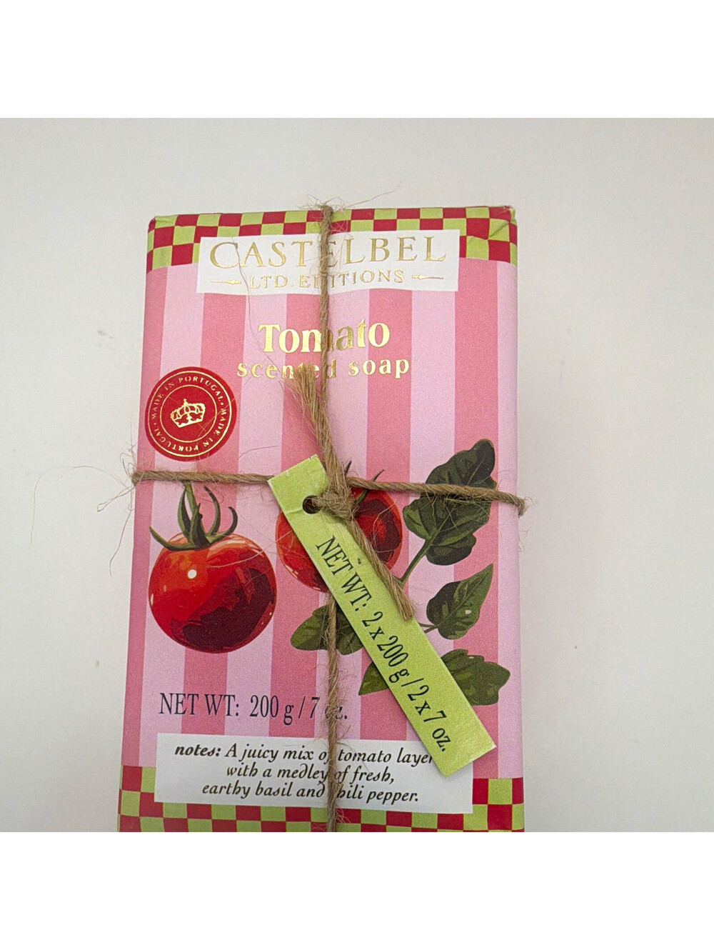 Castelbel LTD. Editions Tomato Scented Aromatic Soap Bars 2 x 200g (7oz)